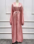 Women's Solid Color Puff Sleeve Maxi Abaya